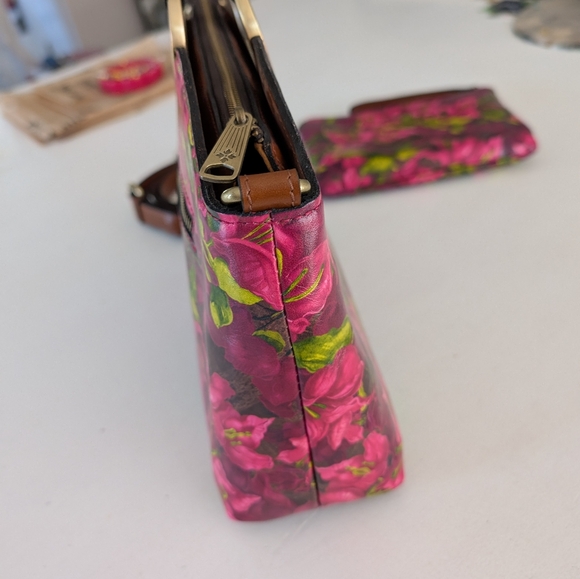 Floral Pink and Brown Women's Bag Set - Picture 6 of 8